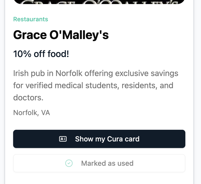 Cura deal detail screen